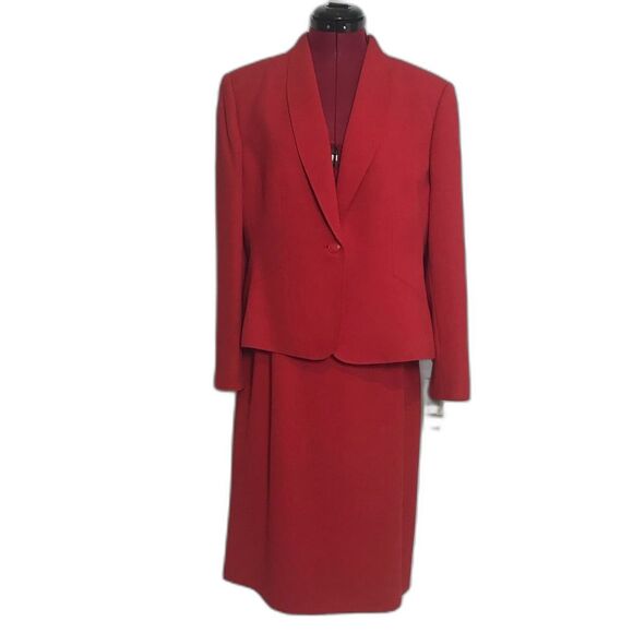 Kasper Skirt Suit Women's Size 14P Red 2-Piece Set Blazer & Skirt Set NWT - Picture 14 of 14